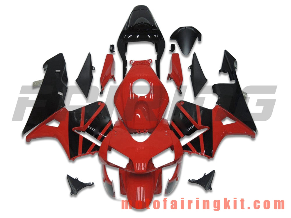 Fairing Kits Fit for CBR600RR 2003 2004 CBR600 RR 03 04 Plastic ABS Injection Mold Complete Motorcycle Body Aftermarket Bodywork Frame (Red & Black) B136