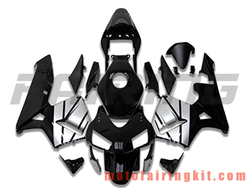 Fairing Kits Fit for CBR600RR 2003 2004 CBR600 RR 03 04 Plastic ABS Injection Mold Complete Motorcycle Body Aftermarket Bodywork Frame (Black & Silver) B139