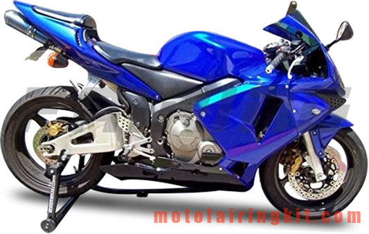 Fairing Kits Fit for CBR600RR 2003 2004 CBR600 RR 03 04 Plastic ABS Injection Mold Complete Motorcycle Body Aftermarket Bodywork Frame (Blue & Black) B142