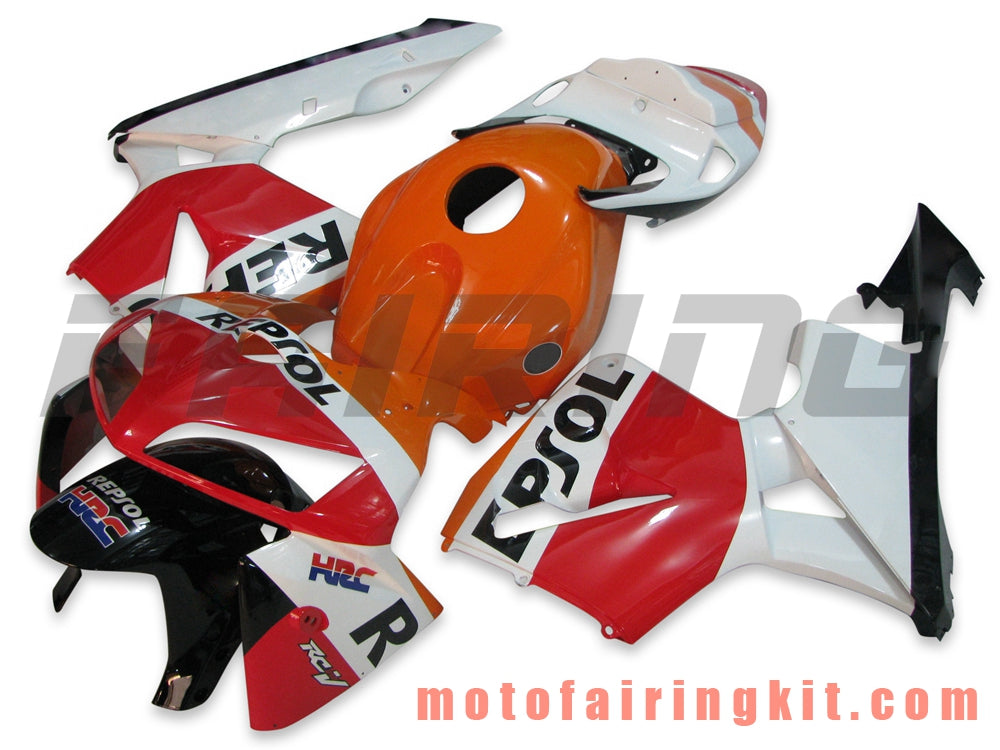 Fairing Kits Fit for CBR600RR 2005 2006 CBR600 RR 05 06 Plastic ABS Injection Mold Complete Motorcycle Body Aftermarket Bodywork Frame (Orange & Red) B002