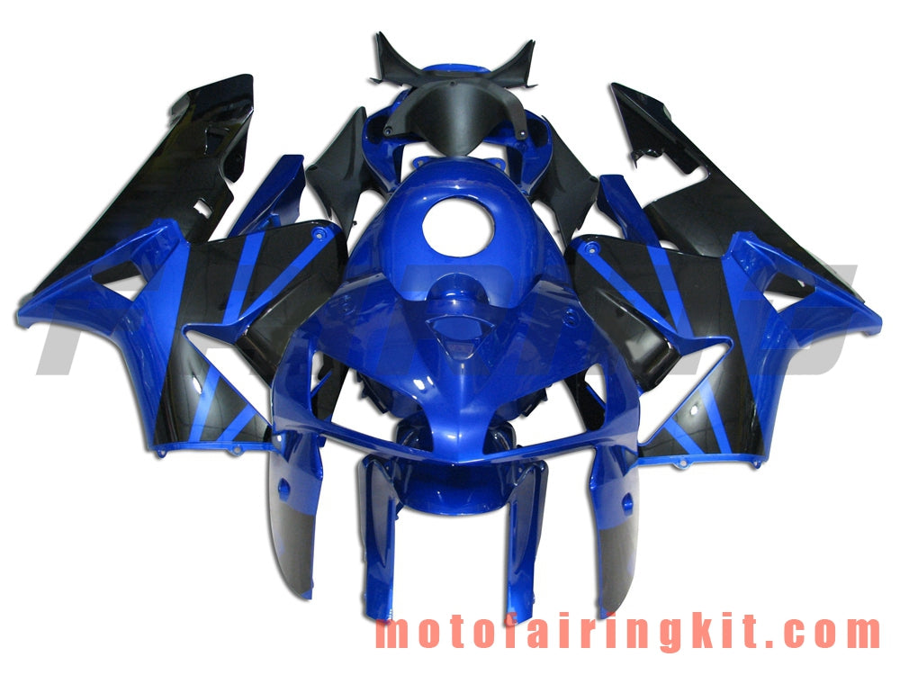 フェアリングキット CBR600RR 2005 2006 CBR600 RR 05 06 プラスチック ABS 射出成形 完全なオートバイボディ アフターマーケットボディワークフレーム (ブルー &amp; ブラック) B005