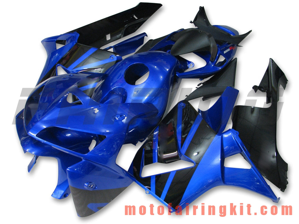 フェアリングキット CBR600RR 2005 2006 CBR600 RR 05 06 プラスチック ABS 射出成形 完全なオートバイボディ アフターマーケットボディワークフレーム (ブルー &amp; ブラック) B005