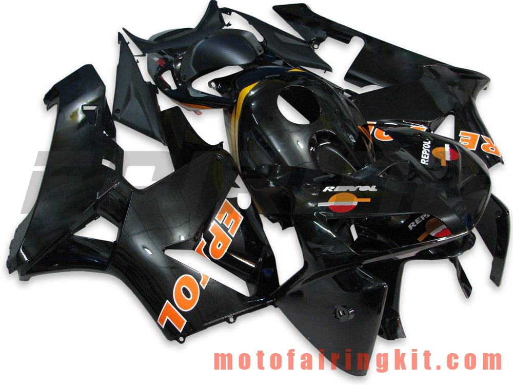 フェアリングキット CBR600RR 2005 2006 CBR600 RR 05 06 プラスチック ABS 射出成形 完全なオートバイボディ アフターマーケットボディワークフレーム (ブラック) B006