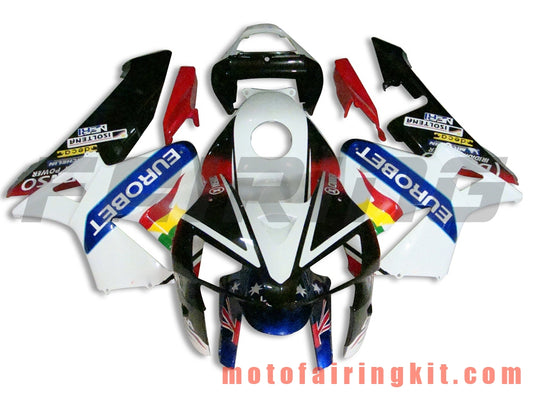 Fairing Kits Fit for CBR600RR 2005 2006 CBR600 RR 05 06 Plastic ABS Injection Mold Complete Motorcycle Body Aftermarket Bodywork Frame (White & Black) B007