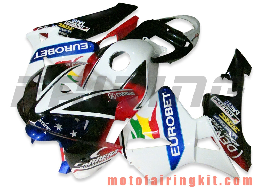 Kits de carenado aptos para CBR600RR 2005 2006 CBR600 RR 05 06 Molde de inyección de plástico ABS Carrocería completa para motocicleta Carrocería del mercado de accesorios Marco (blanco y negro) B007