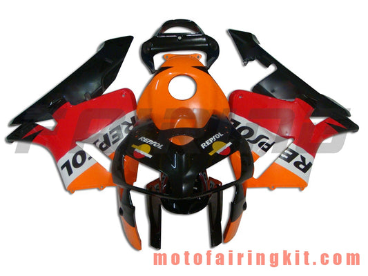 Kits de carenado aptos para CBR600RR 2005 2006 CBR600 RR 05 06 Molde de inyección de plástico ABS Carrocería completa para motocicleta Carrocería del mercado de accesorios Marco (rojo y naranja) B009