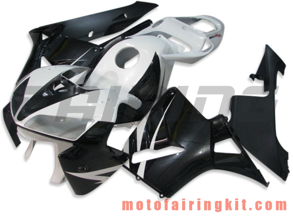 フェアリングキット CBR600RR 2005 2006 CBR600 RR 05 06 プラスチック ABS 射出成形 完全なオートバイボディ アフターマーケットボディワークフレーム (ホワイト &amp; ブラック) B011