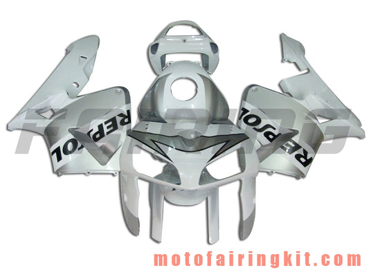 Kits de carenado aptos para CBR600RR 2005 2006 CBR600 RR 05 06 Molde de inyección de plástico ABS Carrocería completa para motocicleta Carrocería del mercado de accesorios Marco (blanco y plateado) B013