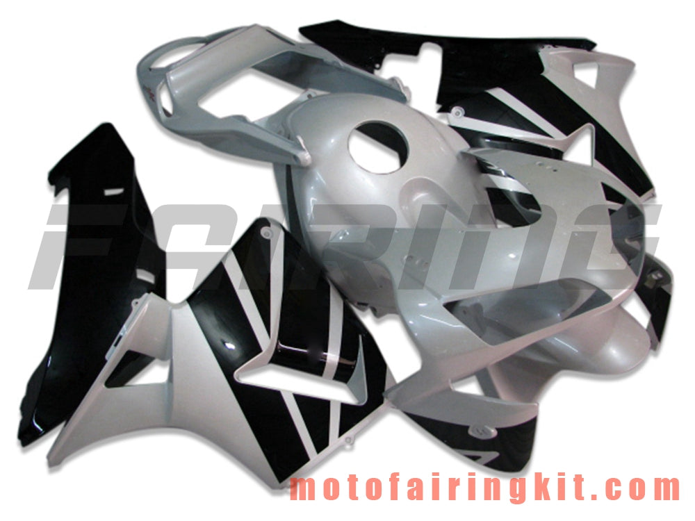 Fairing Kits Fit for CBR600RR 2005 2006 CBR600 RR 05 06 Plastic ABS Injection Mold Complete Motorcycle Body Aftermarket Bodywork Frame (White & Black) B015