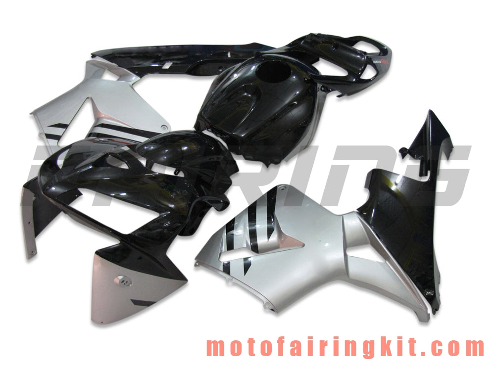 フェアリングキット CBR600RR 2005 2006 CBR600 RR 05 06 プラスチック ABS 射出成形 完全なオートバイボディ アフターマーケットボディワークフレーム (シルバー &amp; ブラック) B016