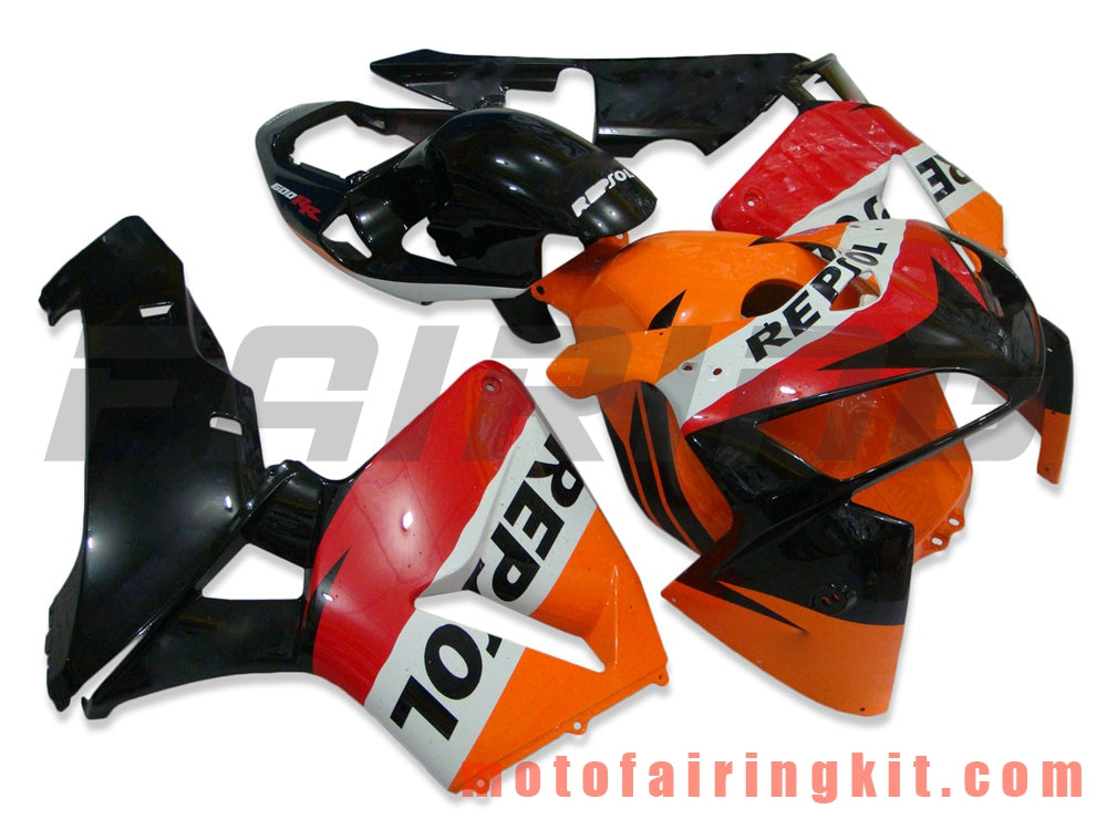 フェアリングキット CBR600RR 2005 2006 CBR600 RR 05 06 プラスチック ABS 射出成形 完全なオートバイボディ アフターマーケットボディワークフレーム (オレンジ &amp; ブラック) B019