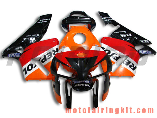 Kits de carenado aptos para CBR600RR 2005 2006 CBR600 RR 05 06 Molde de inyección de plástico ABS Carrocería completa para motocicleta Marco de carrocería de posventa (negro y naranja) B020