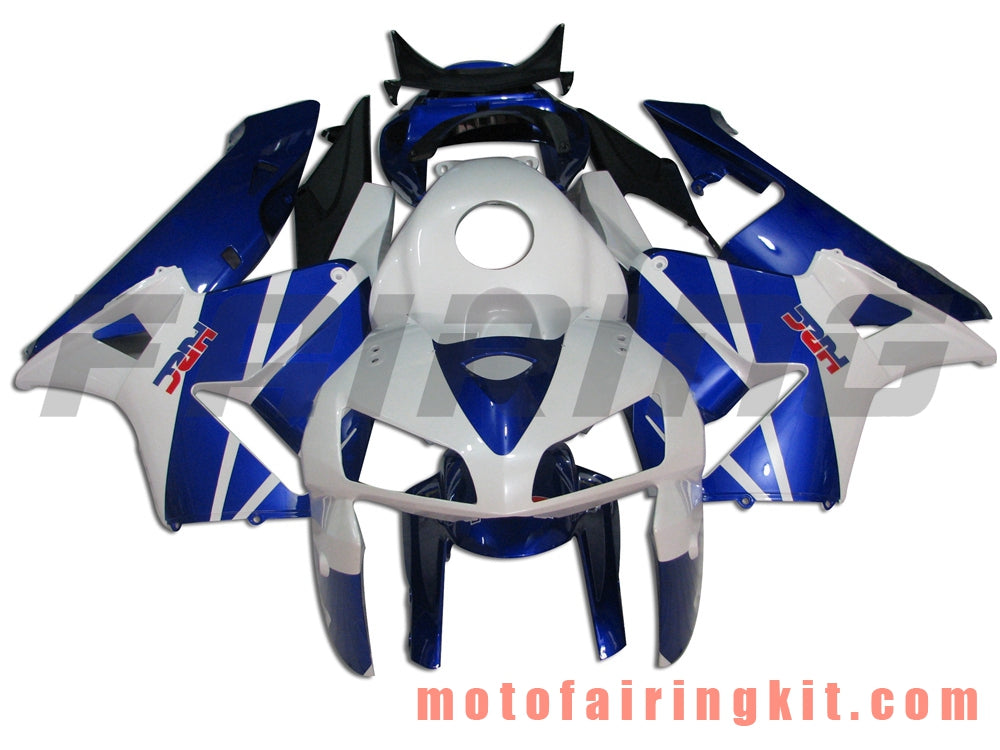 Fairing Kits Fit for CBR600RR 2005 2006 CBR600 RR 05 06 Plastic ABS Injection Mold Complete Motorcycle Body Aftermarket Bodywork Frame (White & Blue) B021