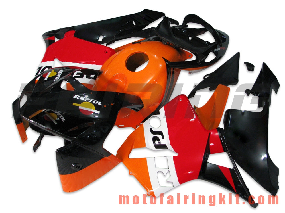 Kits de carenado aptos para CBR600RR 2005 2006 CBR600 RR 05 06 Molde de inyección de plástico ABS Carrocería completa para motocicleta Carrocería del mercado de accesorios Marco (rojo y negro) B022