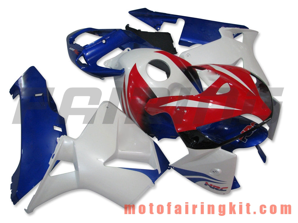 フェアリングキット CBR600RR 2005 2006 CBR600 RR 05 06 プラスチック ABS 射出成形 完全なオートバイボディ アフターマーケットボディワークフレーム (レッド &amp; ブルー) B023