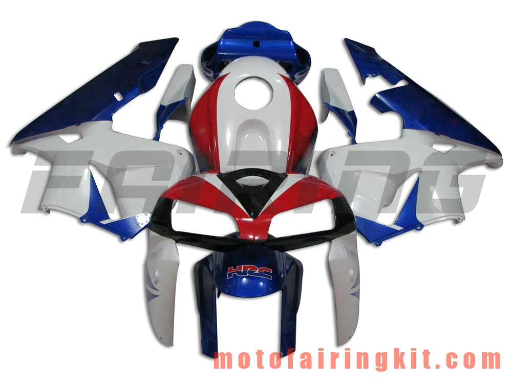 Fairing Kits Fit for CBR600RR 2005 2006 CBR600 RR 05 06 Plastic ABS Injection Mold Complete Motorcycle Body Aftermarket Bodywork Frame (White & Blue) B030