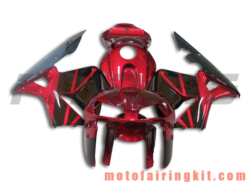 Fairing Kits Fit for CBR600RR 2005 2006 CBR600 RR 05 06 Plastic ABS Injection Mold Complete Motorcycle Body Aftermarket Bodywork Frame (Red & Black) B033