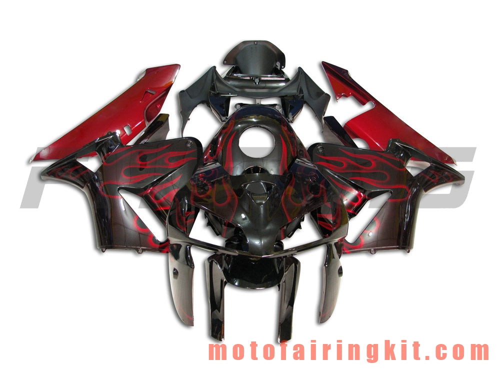 Fairing Kits Fit for CBR600RR 2005 2006 CBR600 RR 05 06 Plastic ABS Injection Mold Complete Motorcycle Body Aftermarket Bodywork Frame (Red & Black) B037