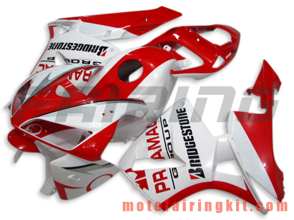 フェアリングキット CBR600RR 2005 2006 CBR600 RR 05 06 プラスチック ABS 射出成形 完全なオートバイボディ アフターマーケットボディワークフレーム (レッド &amp; ホワイト) B042