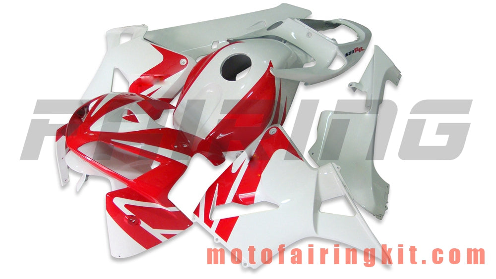 Fairing Kits Fit for CBR600RR 2005 2006 CBR600 RR 05 06 Plastic ABS Injection Mold Complete Motorcycle Body Aftermarket Bodywork Frame (Red & White) B048