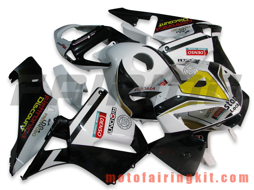 Kits de carenado aptos para CBR600RR 2005 2006 CBR600 RR 05 06 Molde de inyección de plástico ABS Carrocería completa para motocicleta Marco de carrocería de posventa (blanco y negro) B051