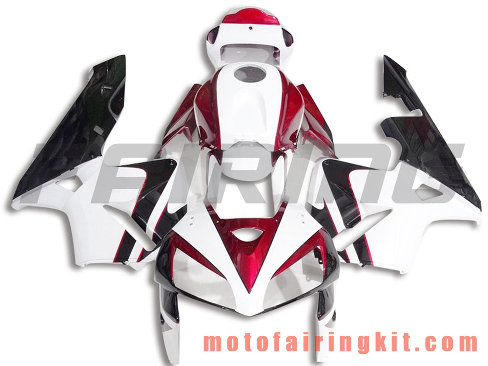 フェアリングキット CBR600RR 2005 2006 CBR600 RR 05 06 プラスチック ABS 射出成形 完全なオートバイボディ アフターマーケットボディワークフレーム (レッド &amp; ホワイト) B054