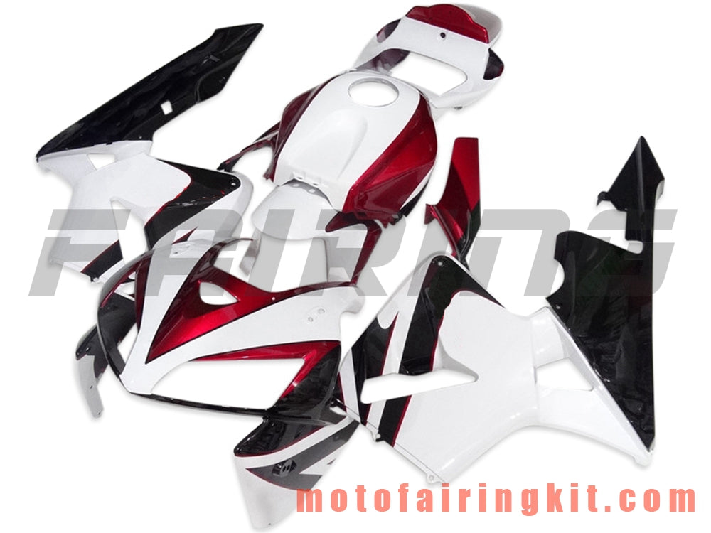 Fairing Kits Fit for CBR600RR 2005 2006 CBR600 RR 05 06 Plastic ABS Injection Mold Complete Motorcycle Body Aftermarket Bodywork Frame (Red & White) B054