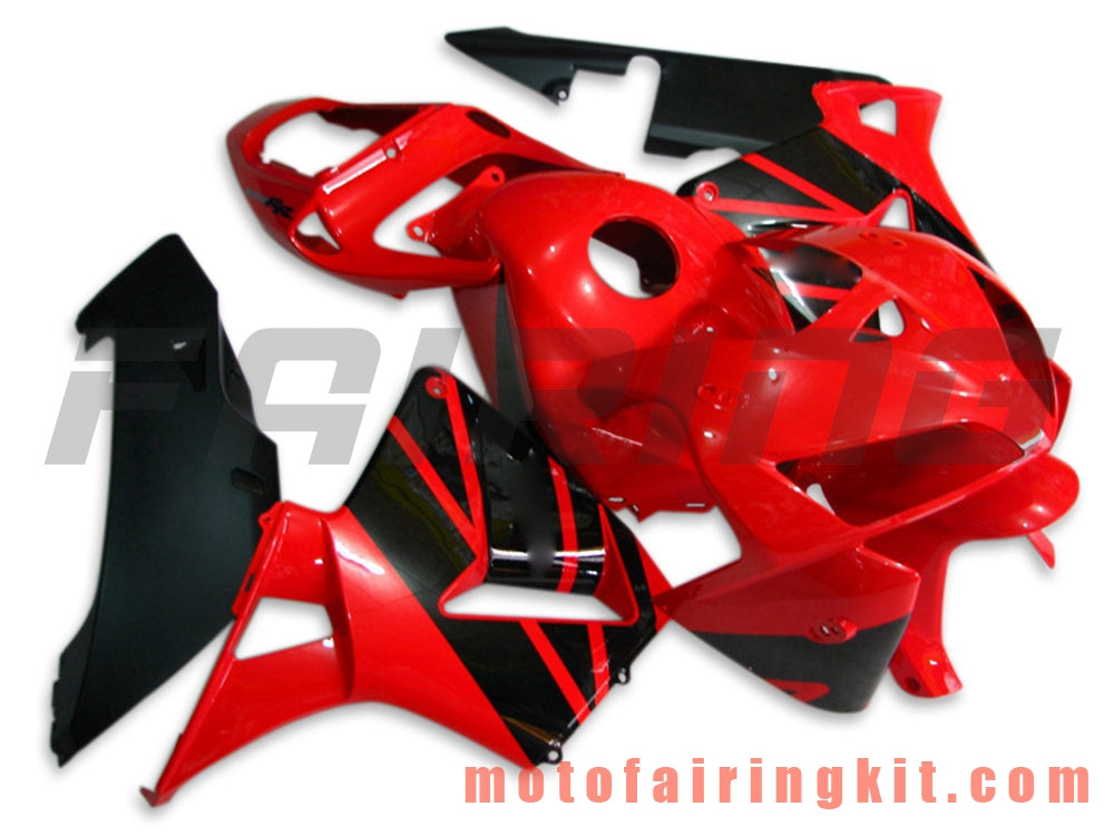 Fairing Kits Fit for CBR600RR 2005 2006 CBR600 RR 05 06 Plastic ABS Injection Mold Complete Motorcycle Body Aftermarket Bodywork Frame (Black & Red) B056