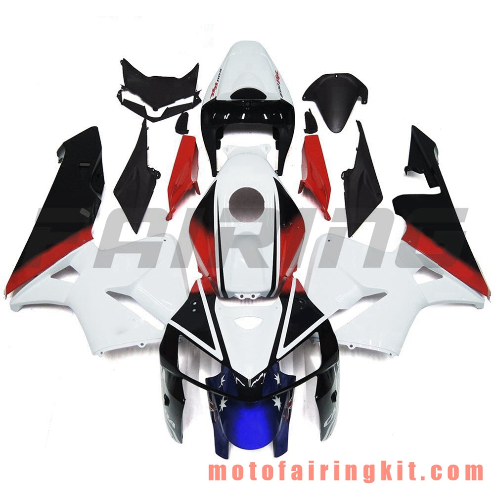 Fairing Kits Fit for CBR600RR 2005 2006 CBR600 RR 05 06 Plastic ABS Injection Mold Complete Motorcycle Body Aftermarket Bodywork Frame (White & Red) B061