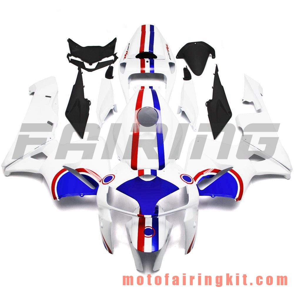 Fairing Kits Fit for CBR600RR 2005 2006 CBR600 RR 05 06 Plastic ABS Injection Mold Complete Motorcycle Body Aftermarket Bodywork Frame (White & Blue) B065