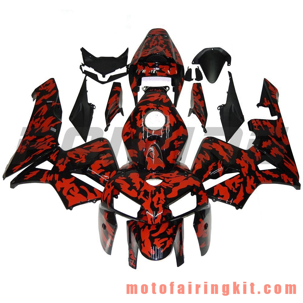 Kits de carenado aptos para CBR600RR 2005 2006 CBR600 RR 05 06 Molde de inyección de plástico ABS Carrocería completa para motocicleta Carrocería del mercado de accesorios Marco (rojo y negro) B069