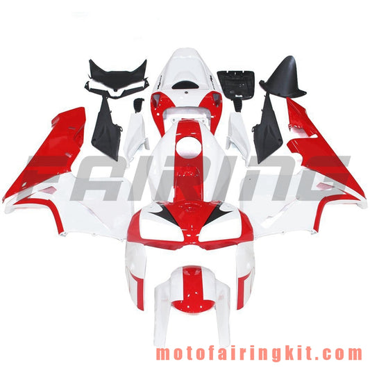 Fairing Kits Fit for CBR600RR 2005 2006 CBR600 RR 05 06 Plastic ABS Injection Mold Complete Motorcycle Body Aftermarket Bodywork Frame (White & Red) B075