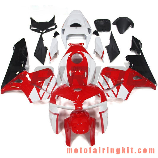 Fairing Kits Fit for CBR600RR 2005 2006 CBR600 RR 05 06 Plastic ABS Injection Mold Complete Motorcycle Body Aftermarket Bodywork Frame (Red & White) B079