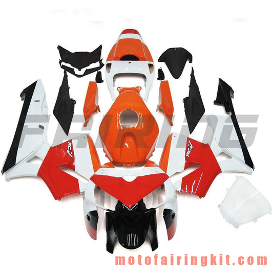 Fairing Kits Fit for CBR600RR 2005 2006 CBR600 RR 05 06 Plastic ABS Injection Mold Complete Motorcycle Body Aftermarket Bodywork Frame (Orange & White) B089