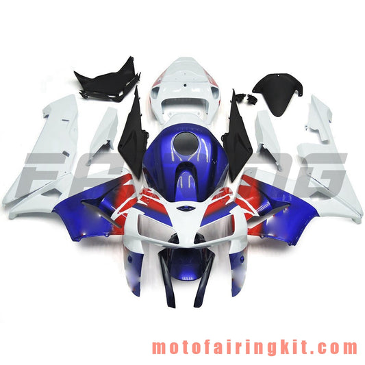 Fairing Kits Fit for CBR600RR 2005 2006 CBR600 RR 05 06 Plastic ABS Injection Mold Complete Motorcycle Body Aftermarket Bodywork Frame (White & Blue) B104