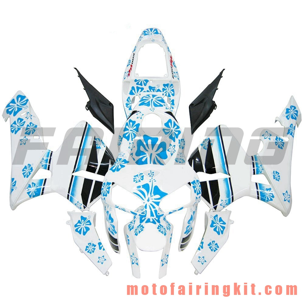 Fairing Kits Fit for CBR600RR 2005 2006 CBR600 RR 05 06 Plastic ABS Injection Mold Complete Motorcycle Body Aftermarket Bodywork Frame (White & Blue) B111