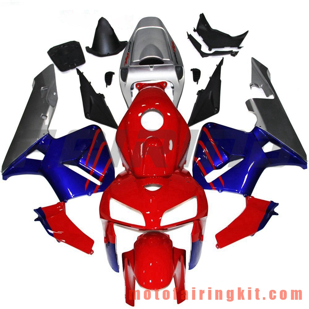 Fairing Kits Fit for CBR600RR 2005 2006 CBR600 RR 05 06 Plastic ABS Injection Mold Complete Motorcycle Body Aftermarket Bodywork Frame (Red & Blue) B113