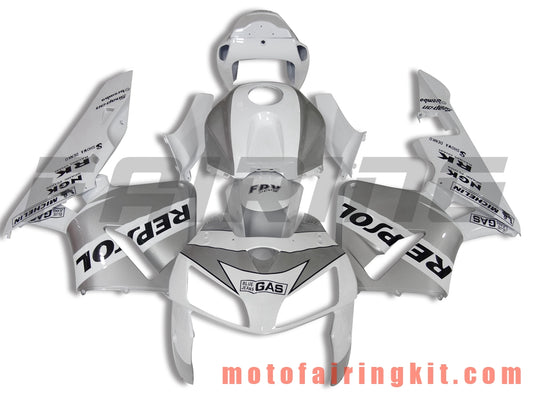 Fairing Kits Fit for CBR600RR 2005 2006 CBR600 RR 05 06 Plastic ABS Injection Mold Complete Motorcycle Body Aftermarket Bodywork Frame (Silver & White) B114