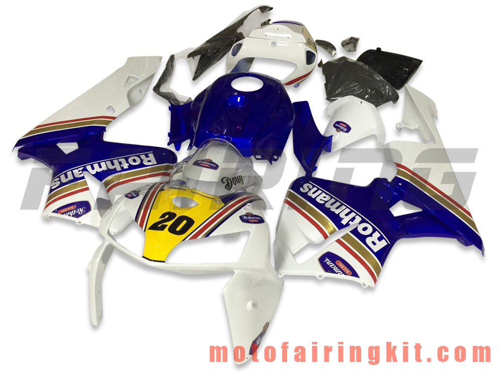 Fairing Kits Fit for CBR600RR 2005 2006 CBR600 RR 05 06 Plastic ABS Injection Mold Complete Motorcycle Body Aftermarket Bodywork Frame (Blue & White) B116