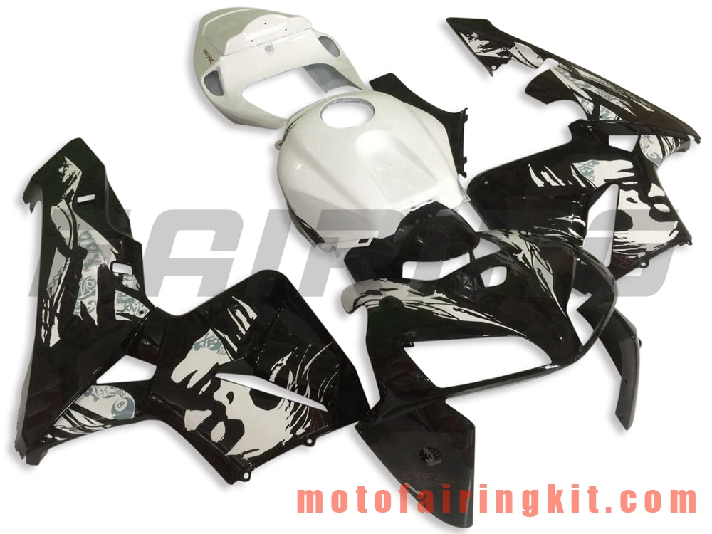 Fairing Kits Fit for CBR600RR 2005 2006 CBR600 RR 05 06 Plastic ABS Injection Mold Complete Motorcycle Body Aftermarket Bodywork Frame (Black & White) B117