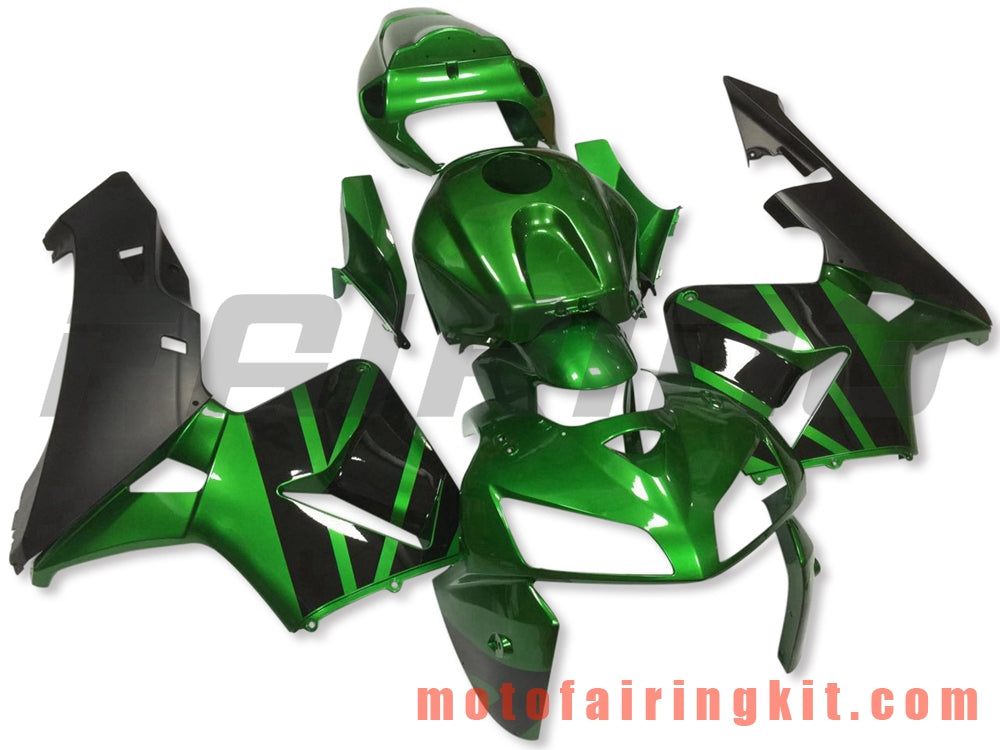 Fairing Kits Fit for CBR600RR 2005 2006 CBR600 RR 05 06 Plastic ABS Injection Mold Complete Motorcycle Body Aftermarket Bodywork Frame (Green & Black) B118