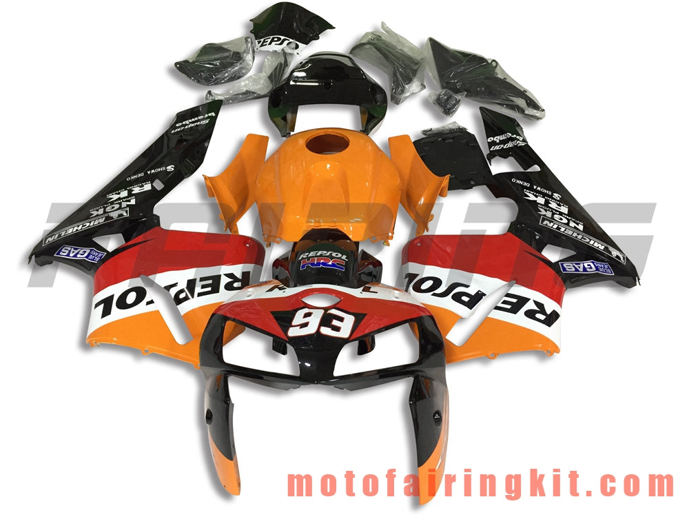 Fairing Kits Fit for CBR600RR 2005 2006 CBR600 RR 05 06 Plastic ABS Injection Mold Complete Motorcycle Body Aftermarket Bodywork Frame (Orange & Black) B125