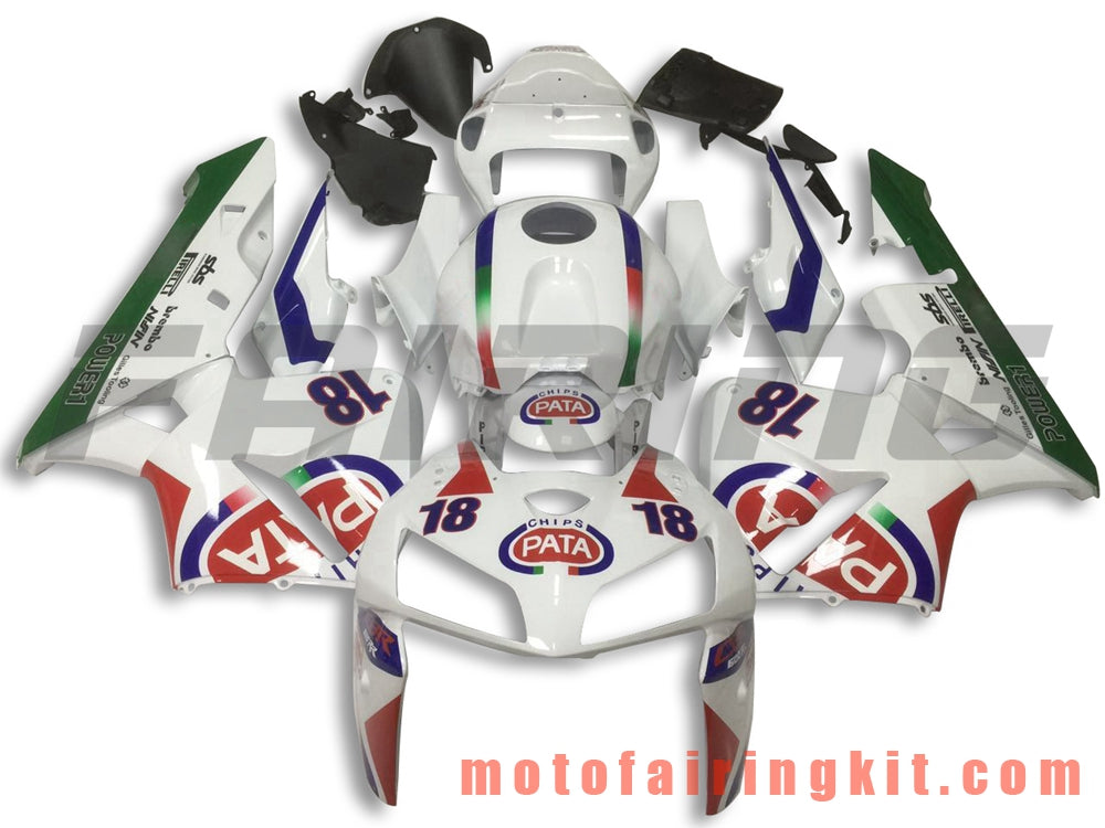 Fairing Kits Fit for CBR600RR 2005 2006 CBR600 RR 05 06 Plastic ABS Injection Mold Complete Motorcycle Body Aftermarket Bodywork Frame (White & Green) B127