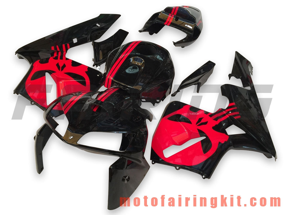 Fairing Kits Fit for CBR600RR 2005 2006 CBR600 RR 05 06 Plastic ABS Injection Mold Complete Motorcycle Body Aftermarket Bodywork Frame (Black & Red) B128