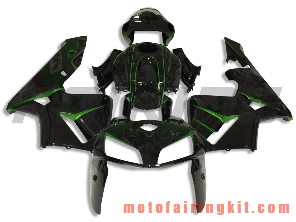 Fairing Kits Fit for CBR600RR 2005 2006 CBR600 RR 05 06 Plastic ABS Injection Mold Complete Motorcycle Body Aftermarket Bodywork Frame (Black & Green) B132