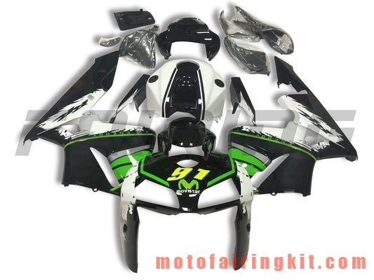 Fairing Kits Fit for CBR600RR 2005 2006 CBR600 RR 05 06 Plastic ABS Injection Mold Complete Motorcycle Body Aftermarket Bodywork Frame (Black & Green) B133