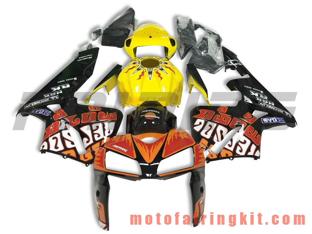 Fairing Kits Fit for CBR600RR 2005 2006 CBR600 RR 05 06 Plastic ABS Injection Mold Complete Motorcycle Body Aftermarket Bodywork Frame (Yellow & Black) B138