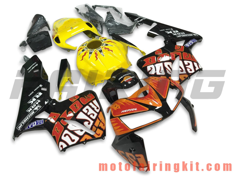 Fairing Kits Fit for CBR600RR 2005 2006 CBR600 RR 05 06 Plastic ABS Injection Mold Complete Motorcycle Body Aftermarket Bodywork Frame (Yellow & Black) B138