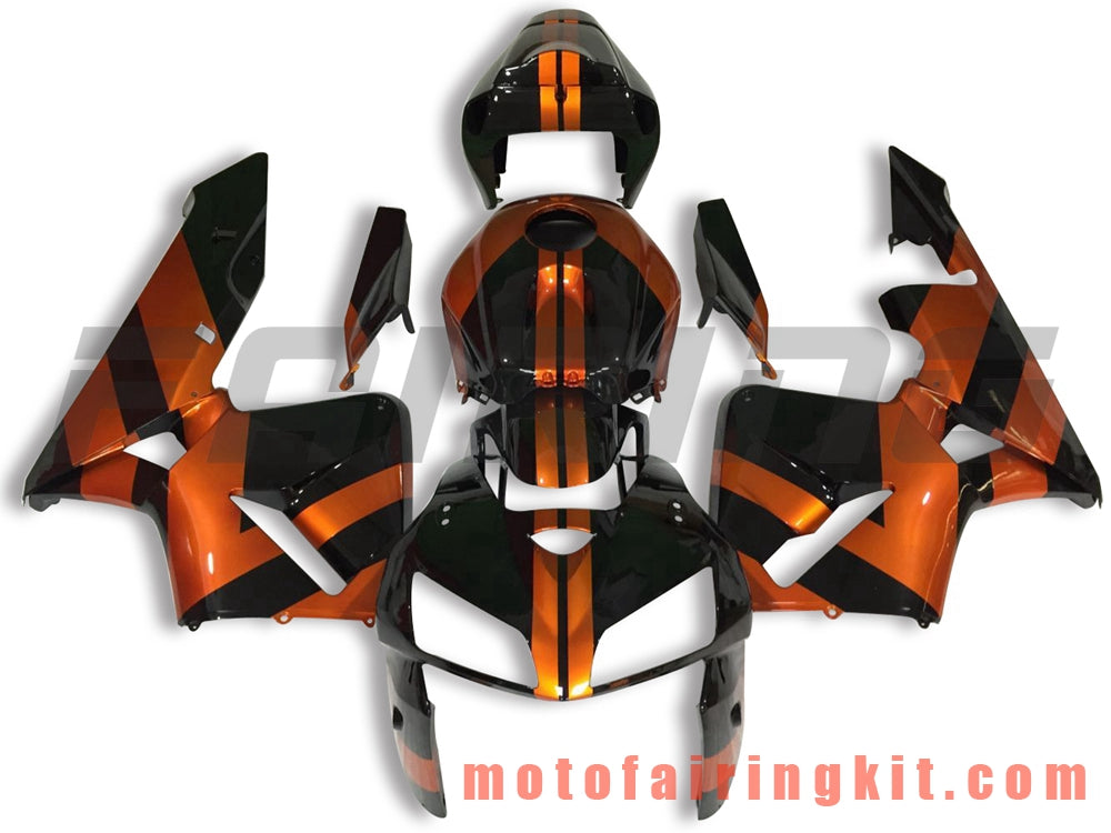 Fairing Kits Fit for CBR600RR 2005 2006 CBR600 RR 05 06 Plastic ABS Injection Mold Complete Motorcycle Body Aftermarket Bodywork Frame (Black & Orange) B139