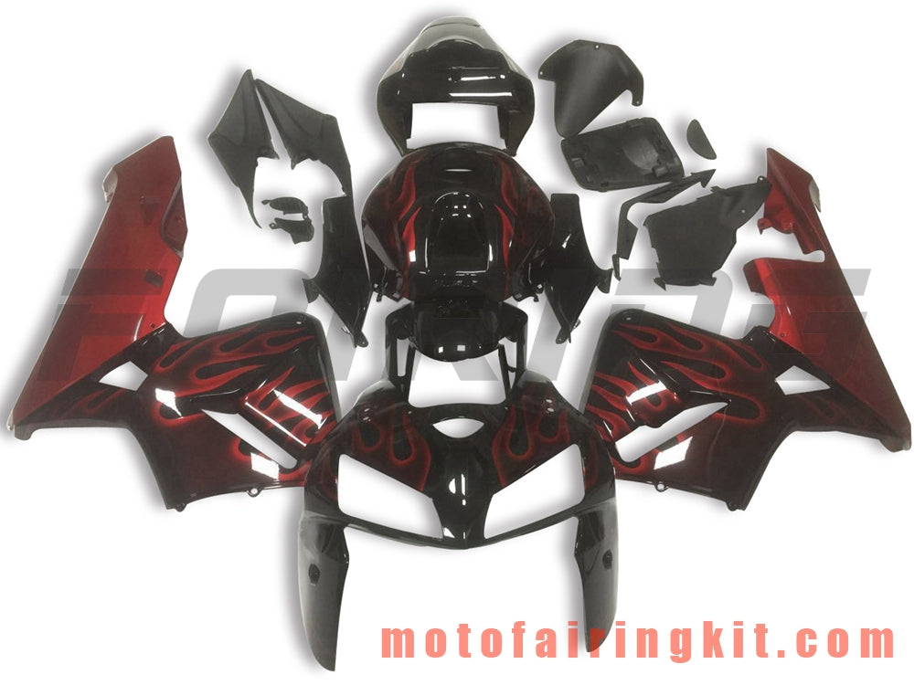 Fairing Kits Fit for CBR600RR 2005 2006 CBR600 RR 05 06 Plastic ABS Injection Mold Complete Motorcycle Body Aftermarket Bodywork Frame (Black & Deep Red) B141